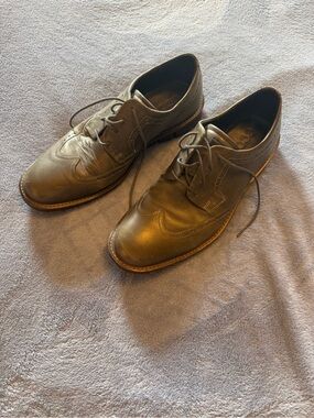 ECCO Men's Leather Wingtip Oxford in Olive Brown